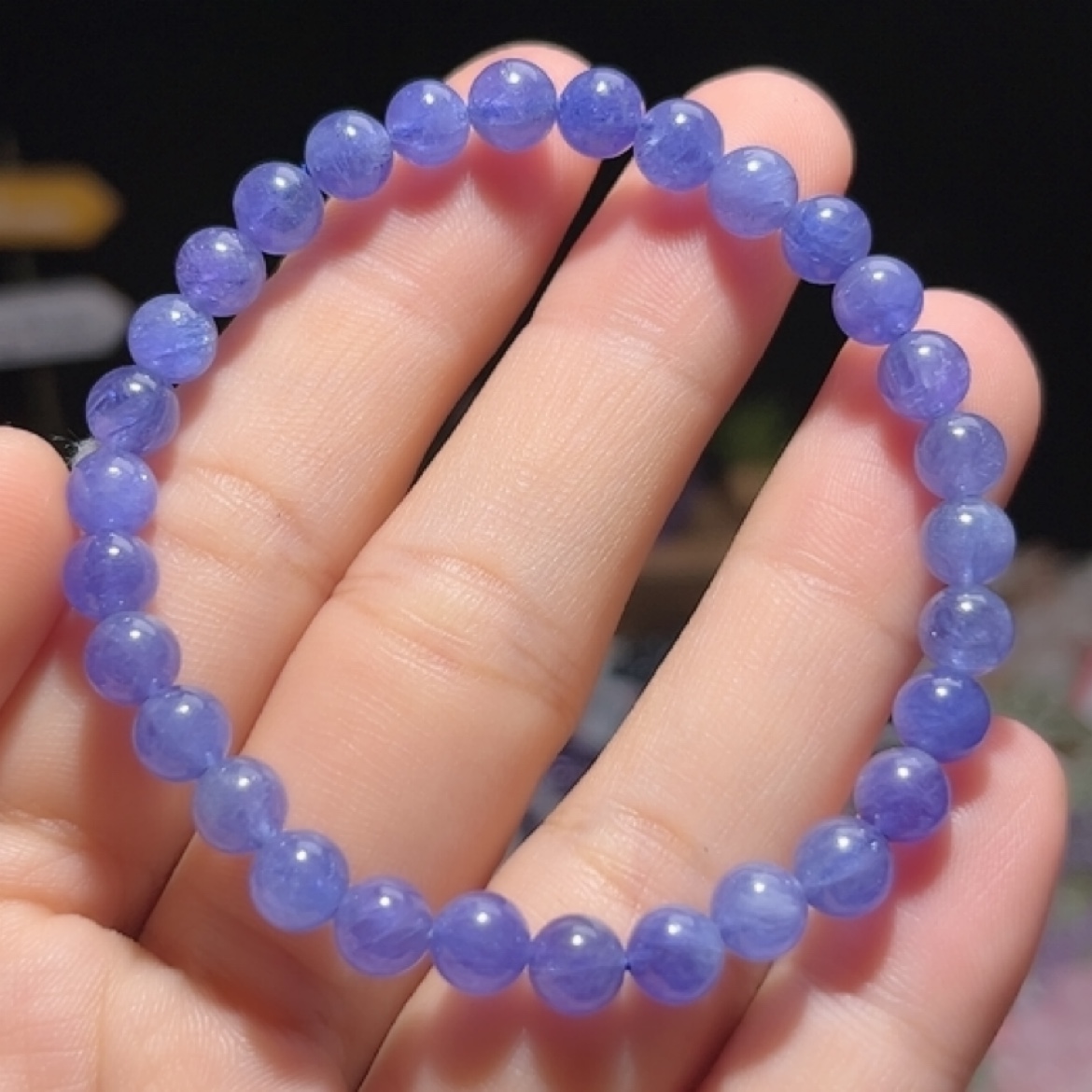 NO.2987天然坦桑石手链6mm11.8g