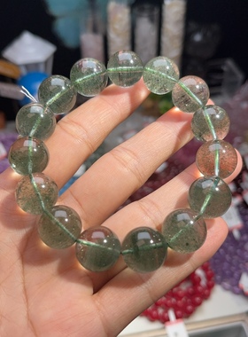 NO.2125天然绿幽灵手链15mm75.9g