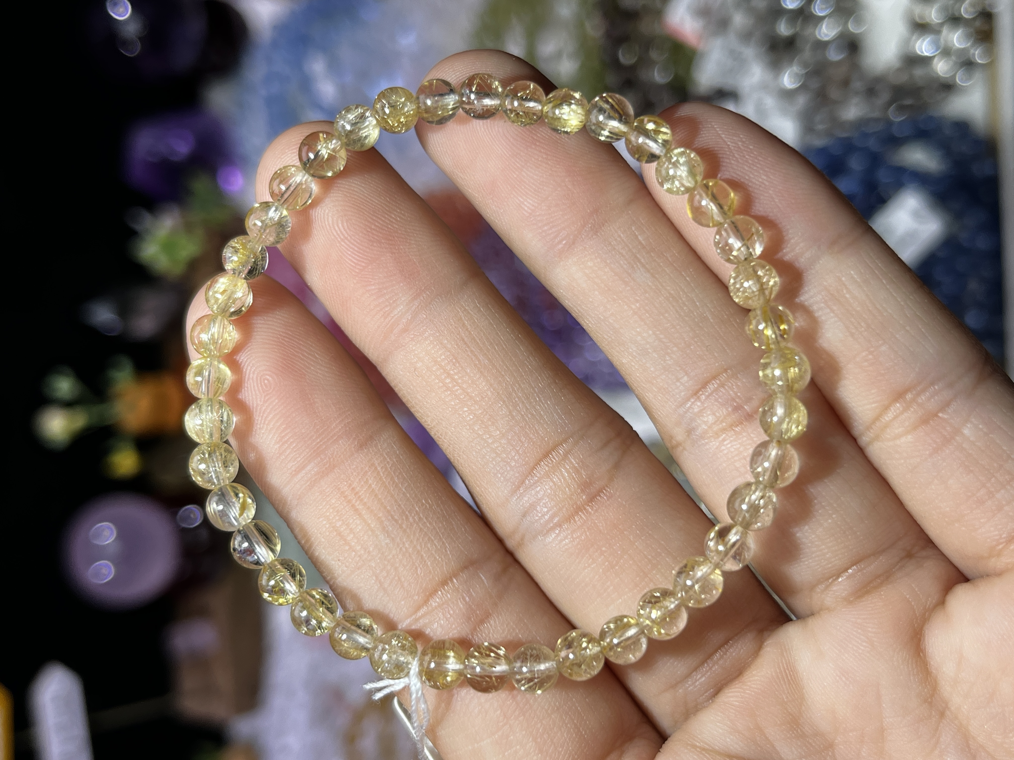 NO.5317天然金发晶手链4.8mm5.8g