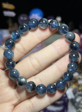 NO.5880天然魔鬼蓝海蓝宝手链9.2mm23g