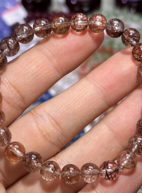 NO.5016天然红发晶手链7mm12.9g