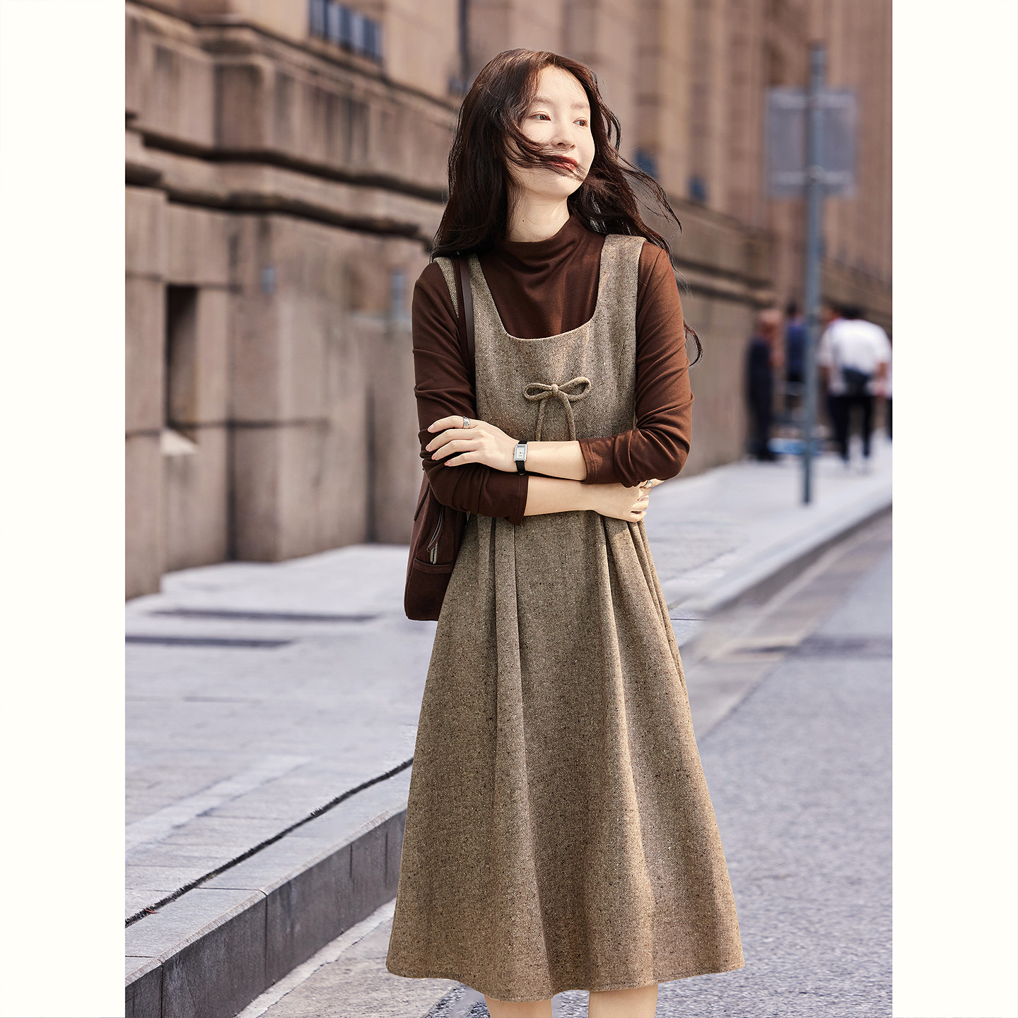 苏醒的乐园蝴蝶结无袖背心含绵羊毛连衣裙2025年新款毛呢冬裙女,女装/女士精品,连衣裙,淘宝优惠券,粉丝福利购,淘宝优惠卷