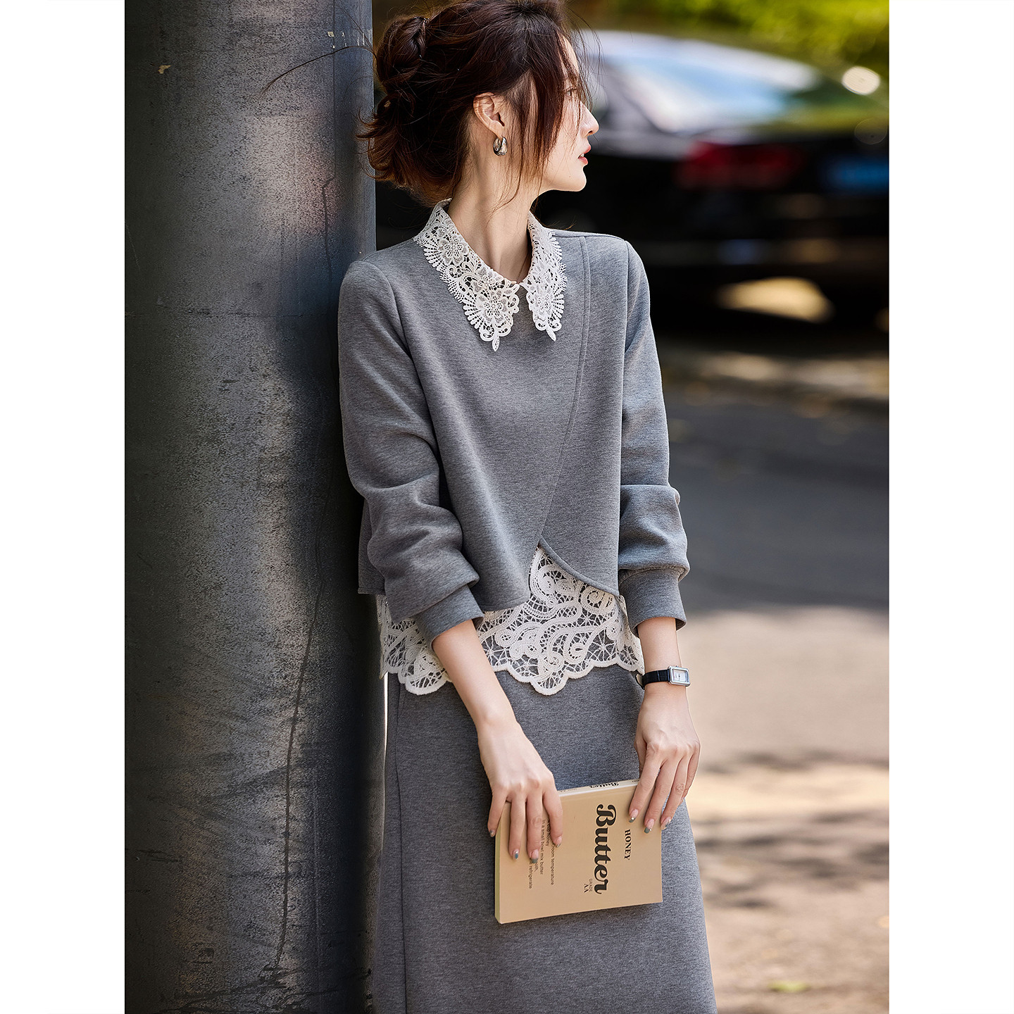 2026年秋季新款蕾丝拼接卫衣半裙套装女两件套,女装/女士精品,时尚套装,淘宝优惠券,粉丝福利购,淘宝优惠卷