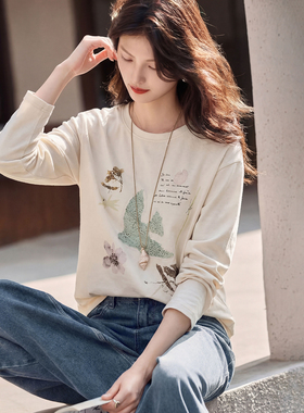 2026年新款春季圆领印花长袖T恤SXT26018