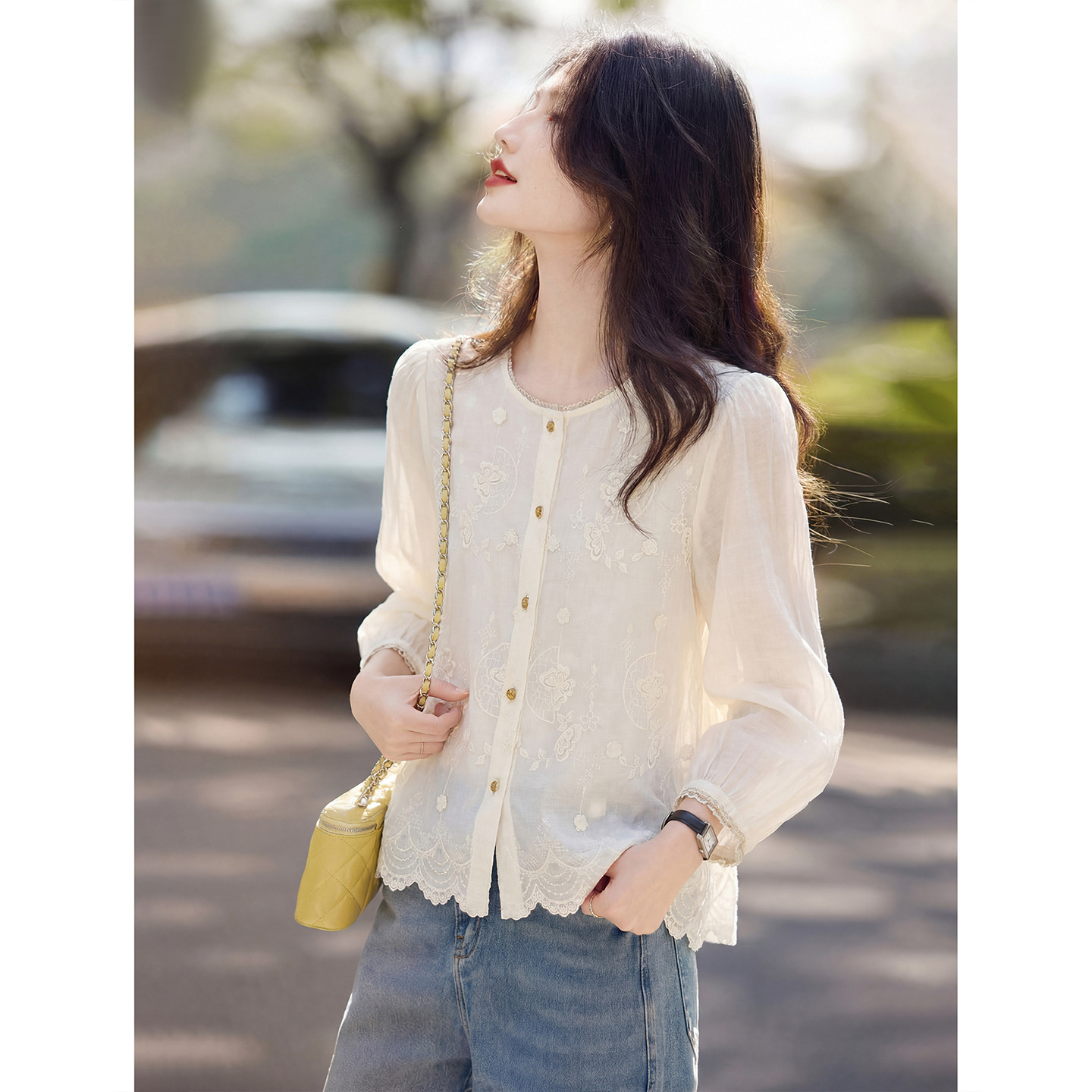 2026年春季新款刺绣长袖衬衫SXCS26072