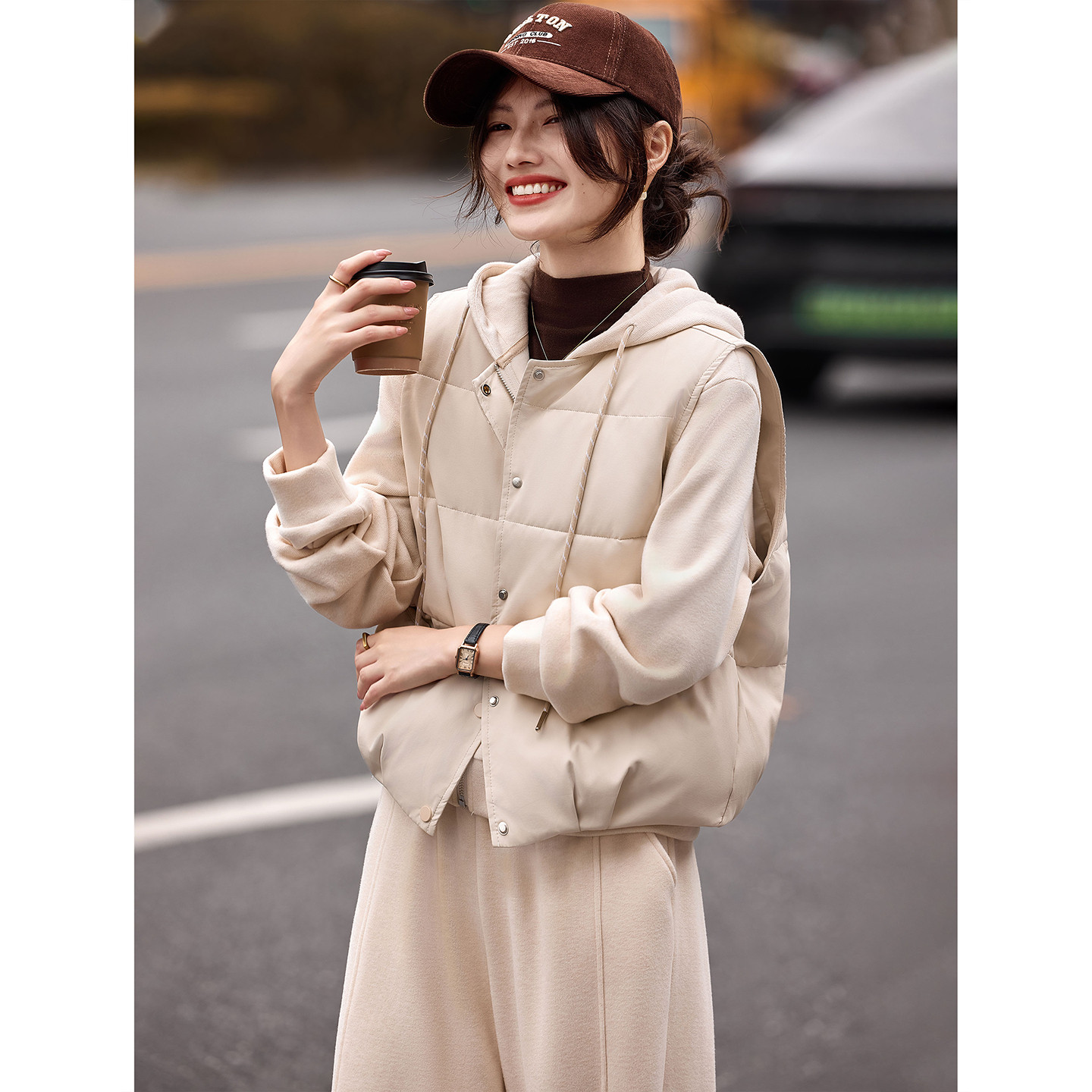 休闲棉马甲卫衣开衫套装女年冬季新款女装三件套,女装/女士精品,时尚套装,淘宝优惠券,粉丝福利购,淘宝优惠卷