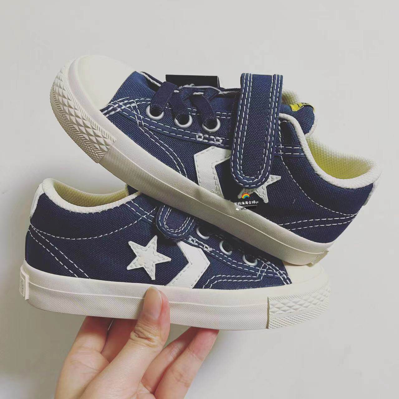 日本代converse匡威童鞋ss23春秋低帮拼接魔术贴板鞋亲子运动鞋