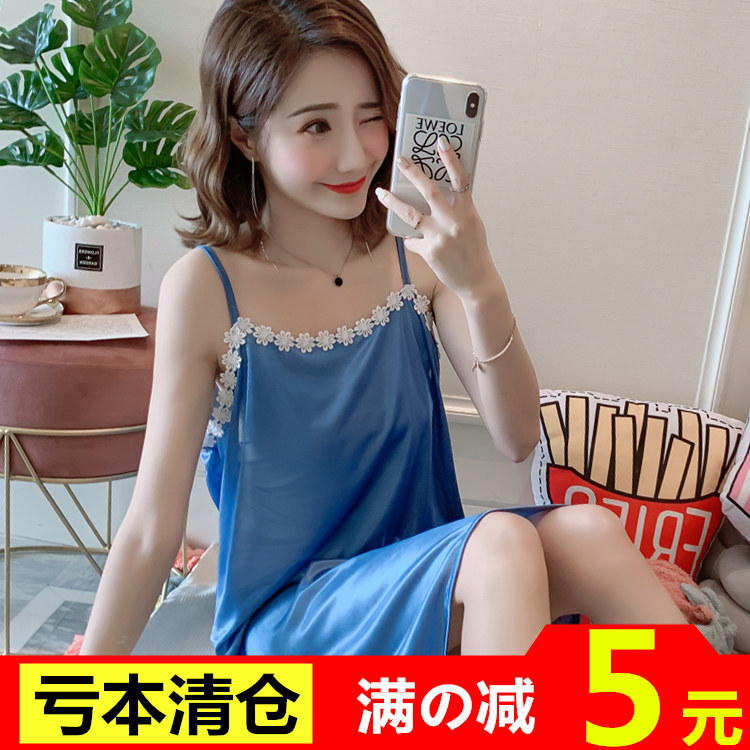 公主睡衣蕾丝短袖家居服吊带睡裙