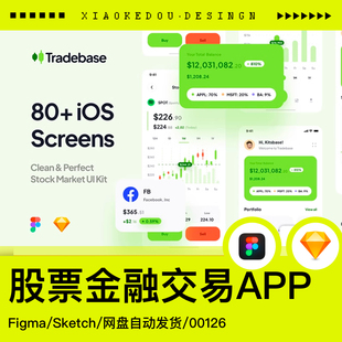 fig素材 金融股票市場交易分析指數據區塊鏈app界面ui套件sketch