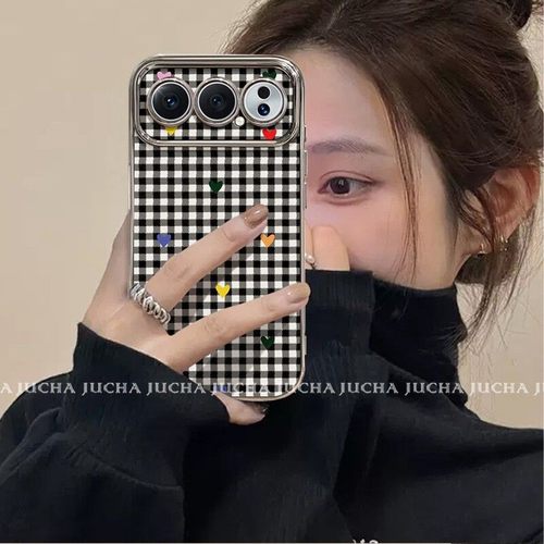 适用荣耀500手机壳高颜值可爱honor400pro设计感300艺术爱心格纹