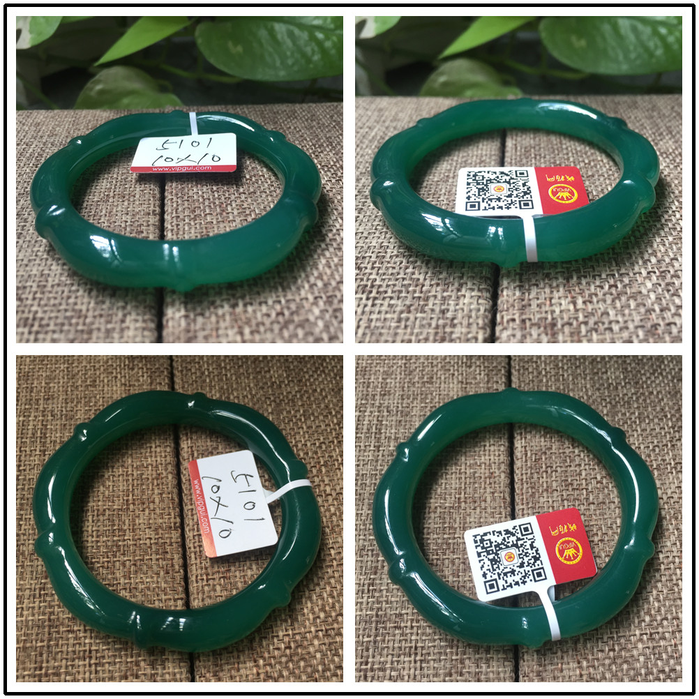 包邮天然白色绿色竹节手镯无瑕疵