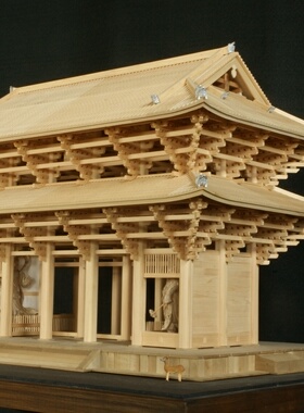 日本手工拼装DIY小林工艺1/70东大寺南大门木制古建筑模型玩具
