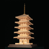 日本手工拼装 70东寺五重塔木制古建筑模型玩具 DIY小林工艺1