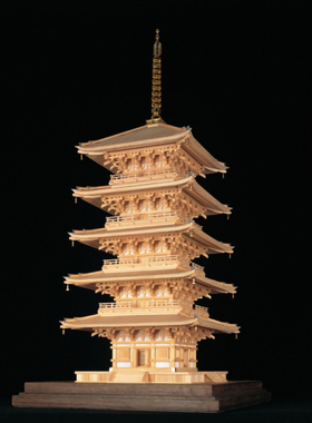 日本手工拼装DIY小林工艺1/70东寺五重塔木制古建筑模型玩具