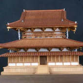 小林工艺1 模型玩具 70法隆寺金堂木制拼装