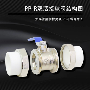 全铜PPR热熔双活接球阀20冷热水PPR管阀门25焊接家用球阀水闸开关