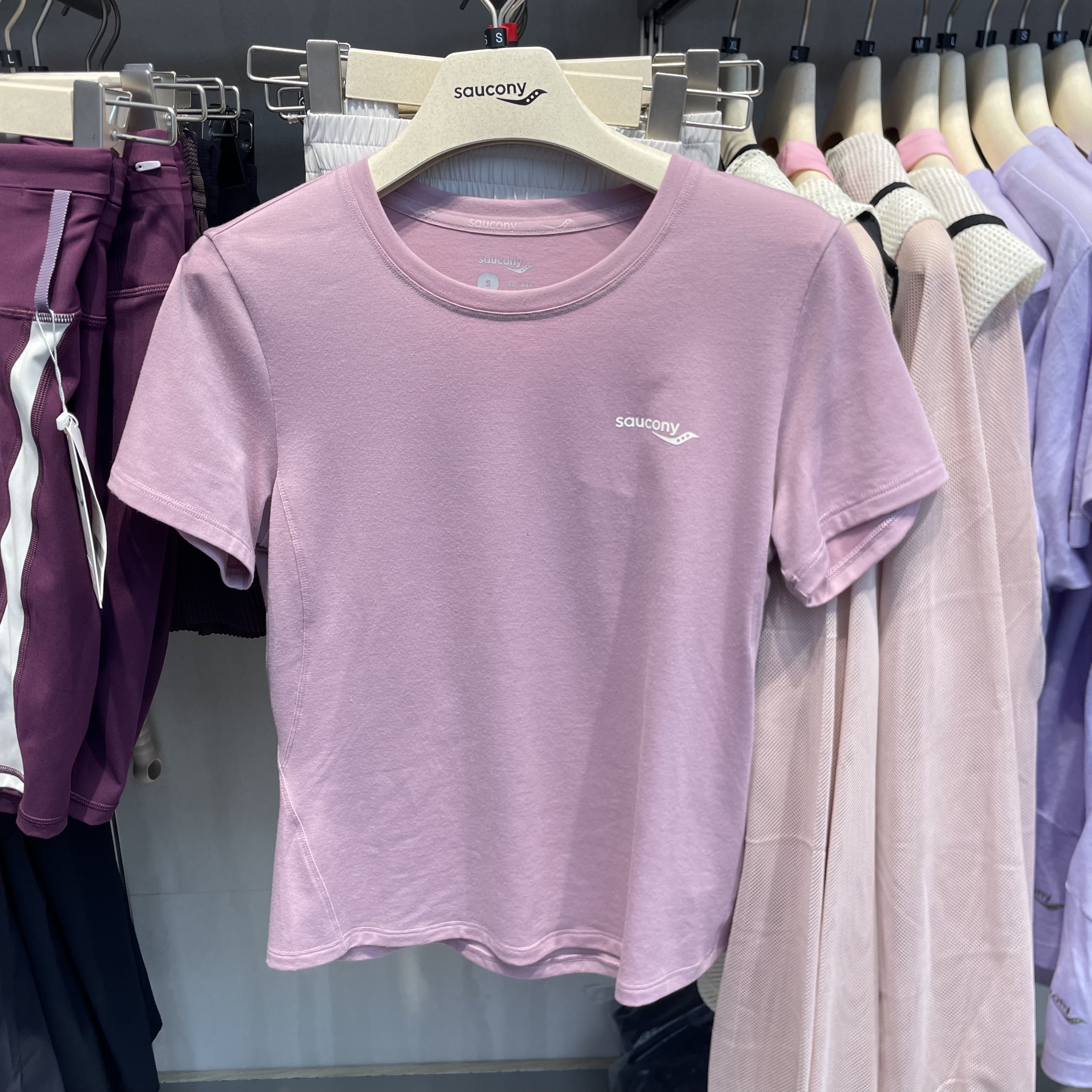 Saucony索康尼女子微弹休闲透气圆领运动针织短T恤SA1269ST11L