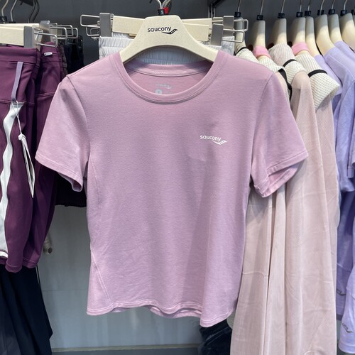 Saucony索康尼女子微弹休闲透气圆领运动针织短T恤SA1269ST11L