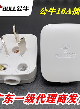 公牛16A插头三角3脚4000W空调家用电源多功能热水器T-16大功率