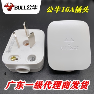 16大功率 公牛16A插头三角3脚4000W空调家用电源多功能热水器T