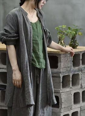 如眸原创设计色织手工缝线中长衬衫ZQ56026