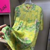 气质中长款 提花上衣 新款 国风旗袍新中式 一山一水 夏季