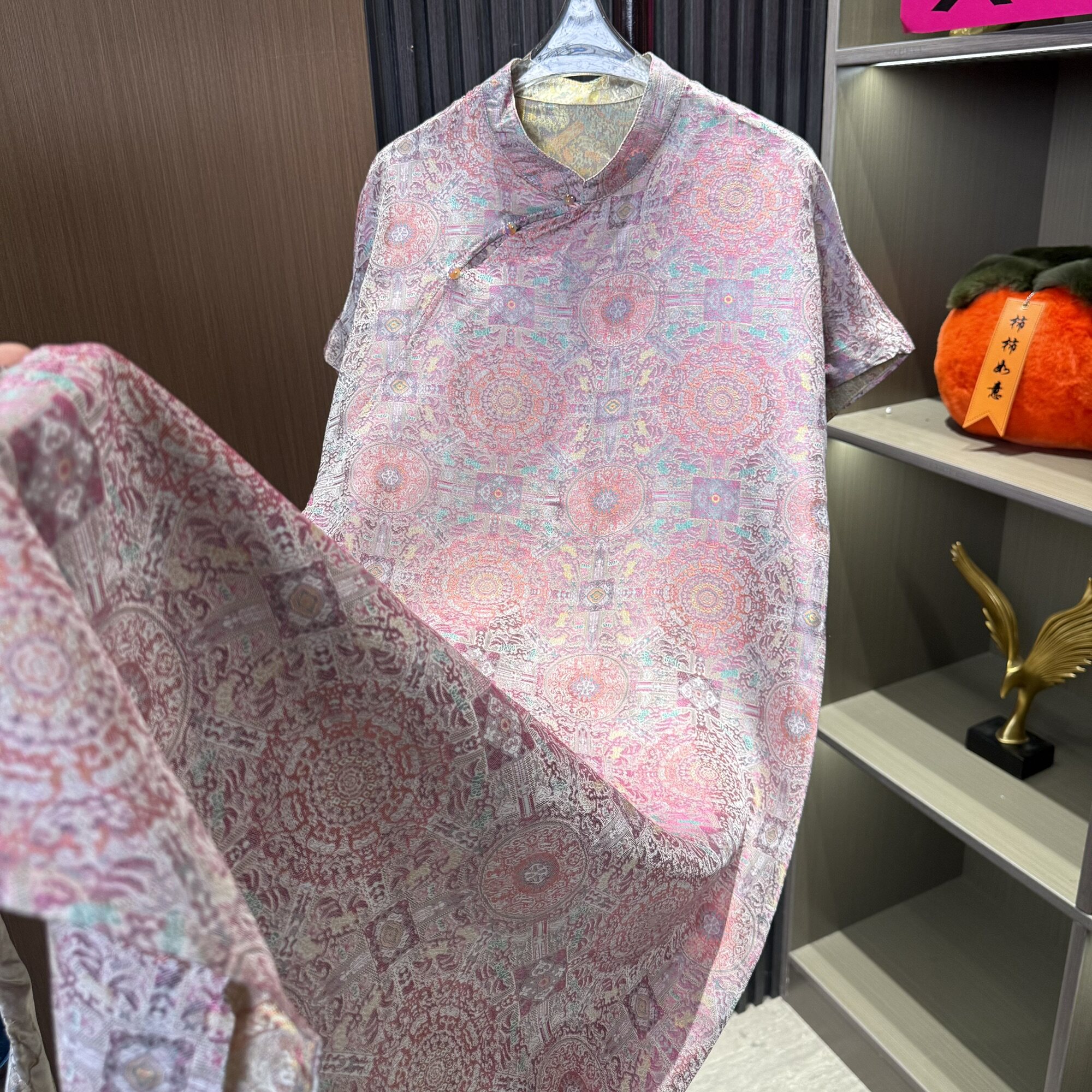 【宋锦八达运】花罗100%双面穿连衣裙新中式旗袍