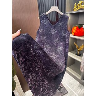 显瘦气质连衣裙女夏季 复古香云纱无袖 烟影星河 四种穿法