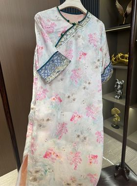 【温婉】新中式春夏气质中国风显瘦圆领女装国风连衣裙