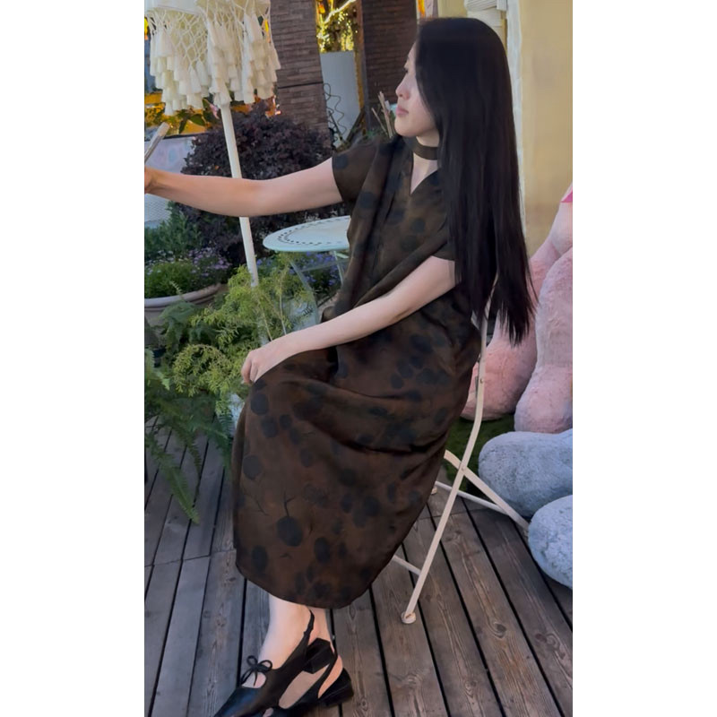 【香云纱·荔枝纹】老料莨绸旗袍连衣裙女夏季宽松显瘦遮肉