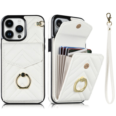 AHASTYLE苹果手机壳iPhone14 Pro Max小香风多卡手机皮套多功能指