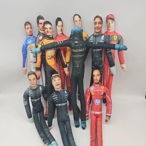 F1赛车手安东内利拉塞尔汉密尔顿抽象老鼠干内置骨架随意造型玩偶