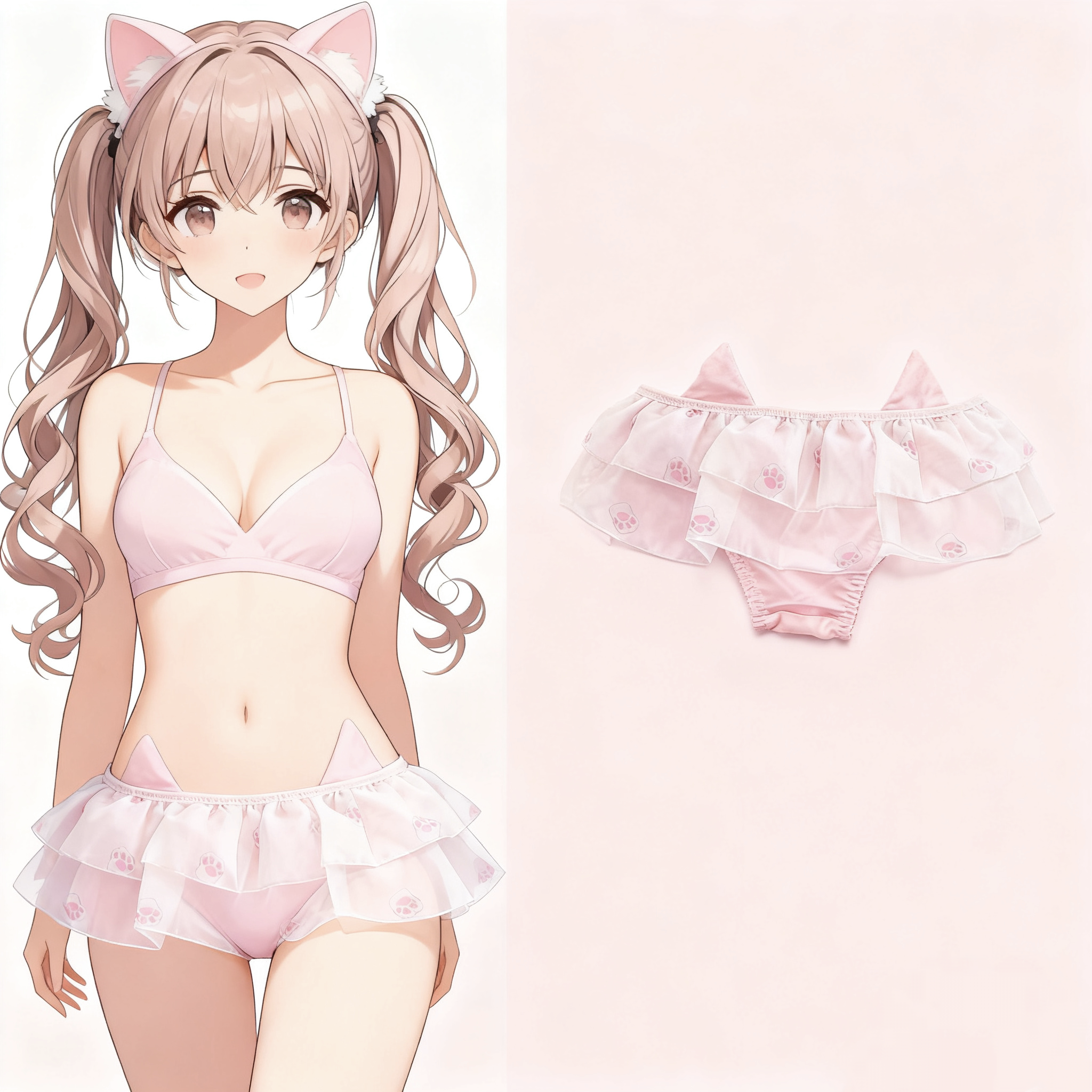4028小葱内衣新款猫爪裙边内裤少女心三角裤可爱牛奶丝胖次二次元
