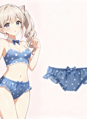 49R2小葱内衣可爱波点牛奶丝三角裤中腰大码内裤蝴蝶结胖次飞边萌