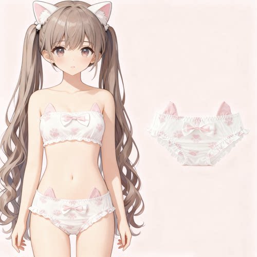 三角裤中腰内裤中腰猫耳朵二次元