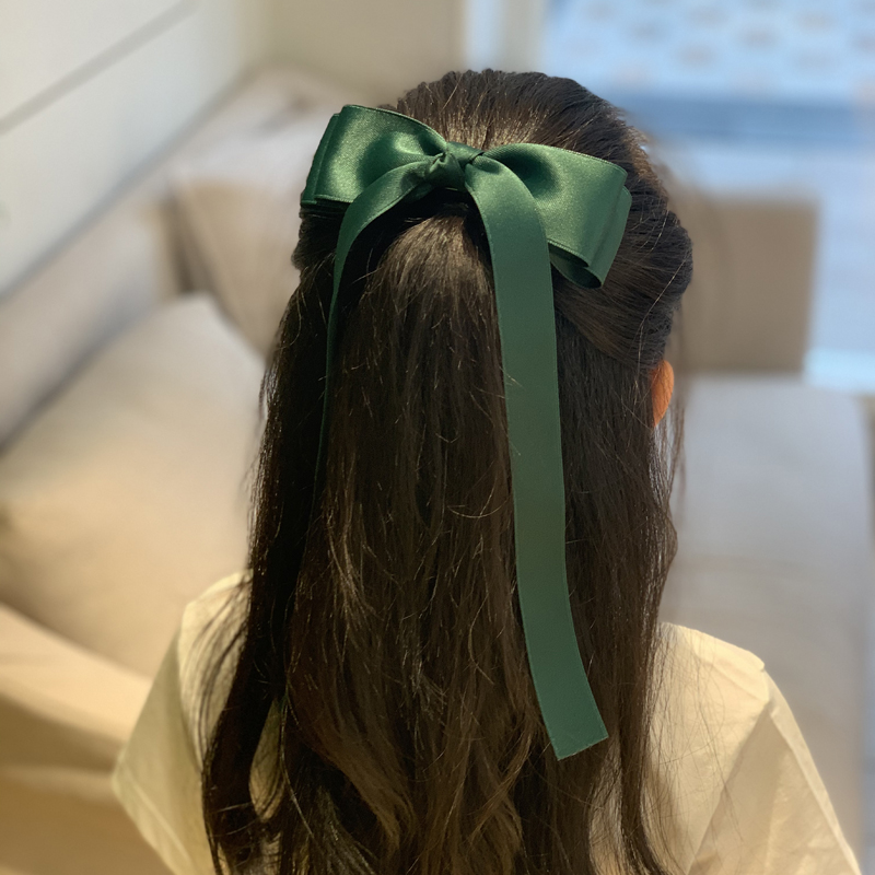 长款飘带简约女孩顶夹发饰汉服