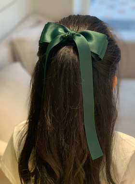 长款飘带简约女孩顶夹发饰汉服