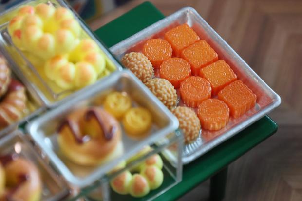 桔桔迷你屋小布粘土人托盘食物