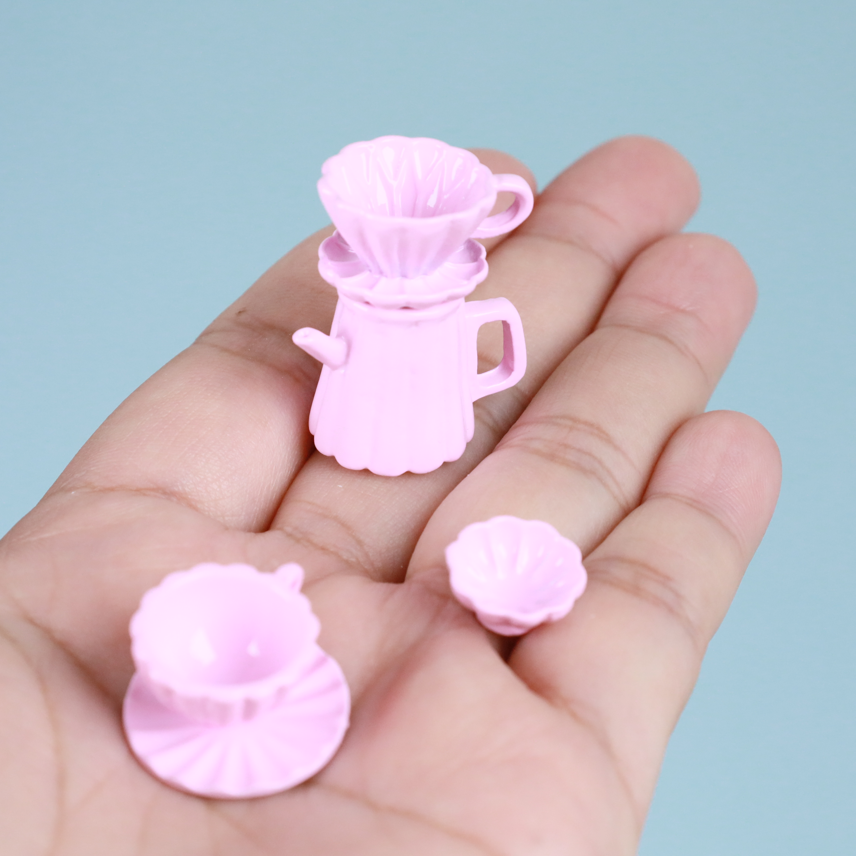 迷你微缩仿真模型手冲咖啡壶套装小食玩小摆件bjd娃屋摆件