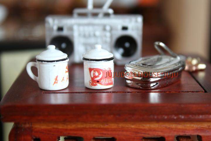 迷你小玩具微缩厨房食玩仿搪瓷杯