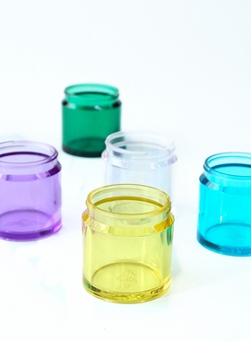 司令官便携旅行螺纹咖啡豆罐C40通用接粉罐透明紫色加厚树脂罐