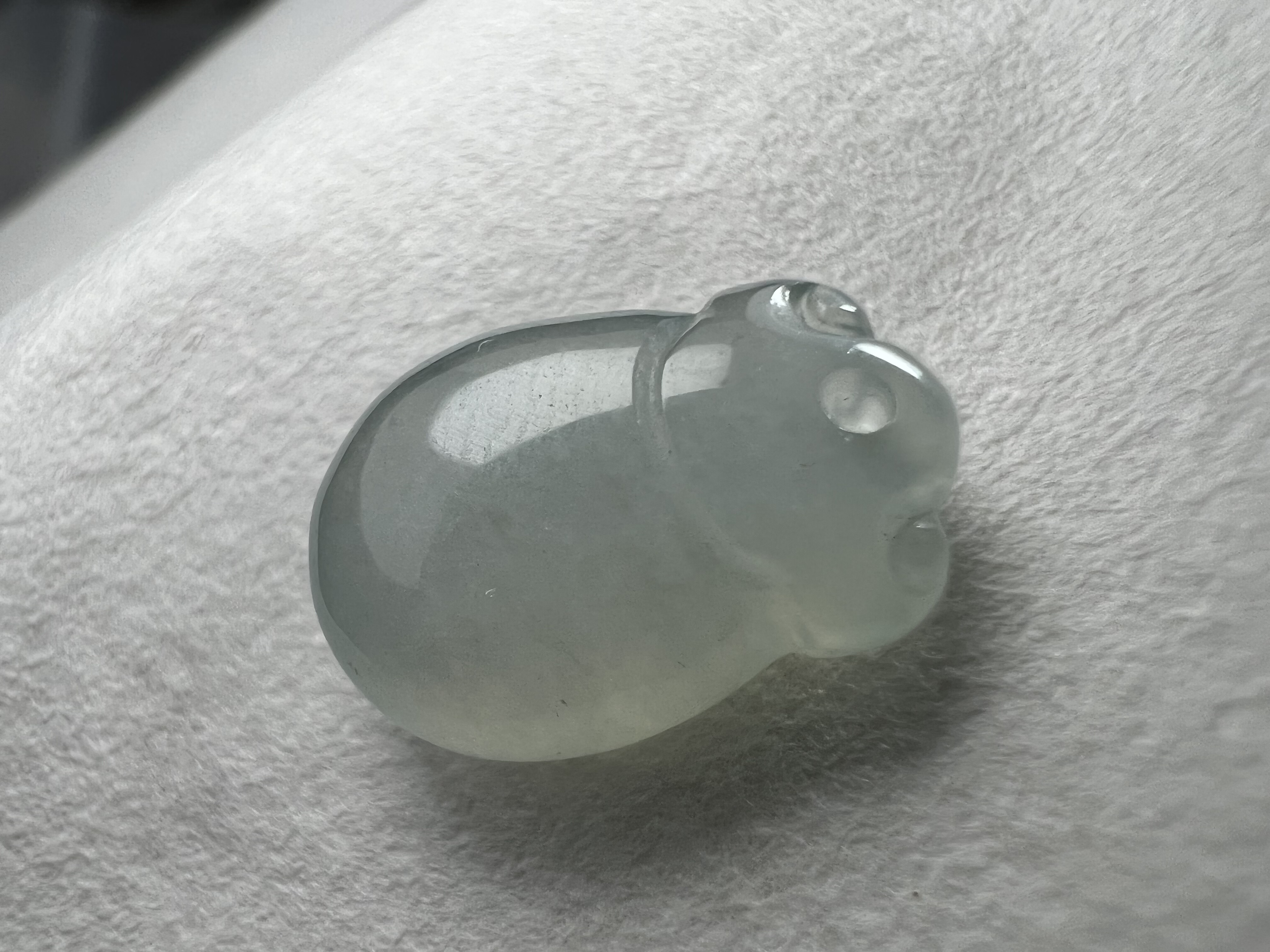 天然缅甸A货翡翠冰种飘花钱袋吊坠