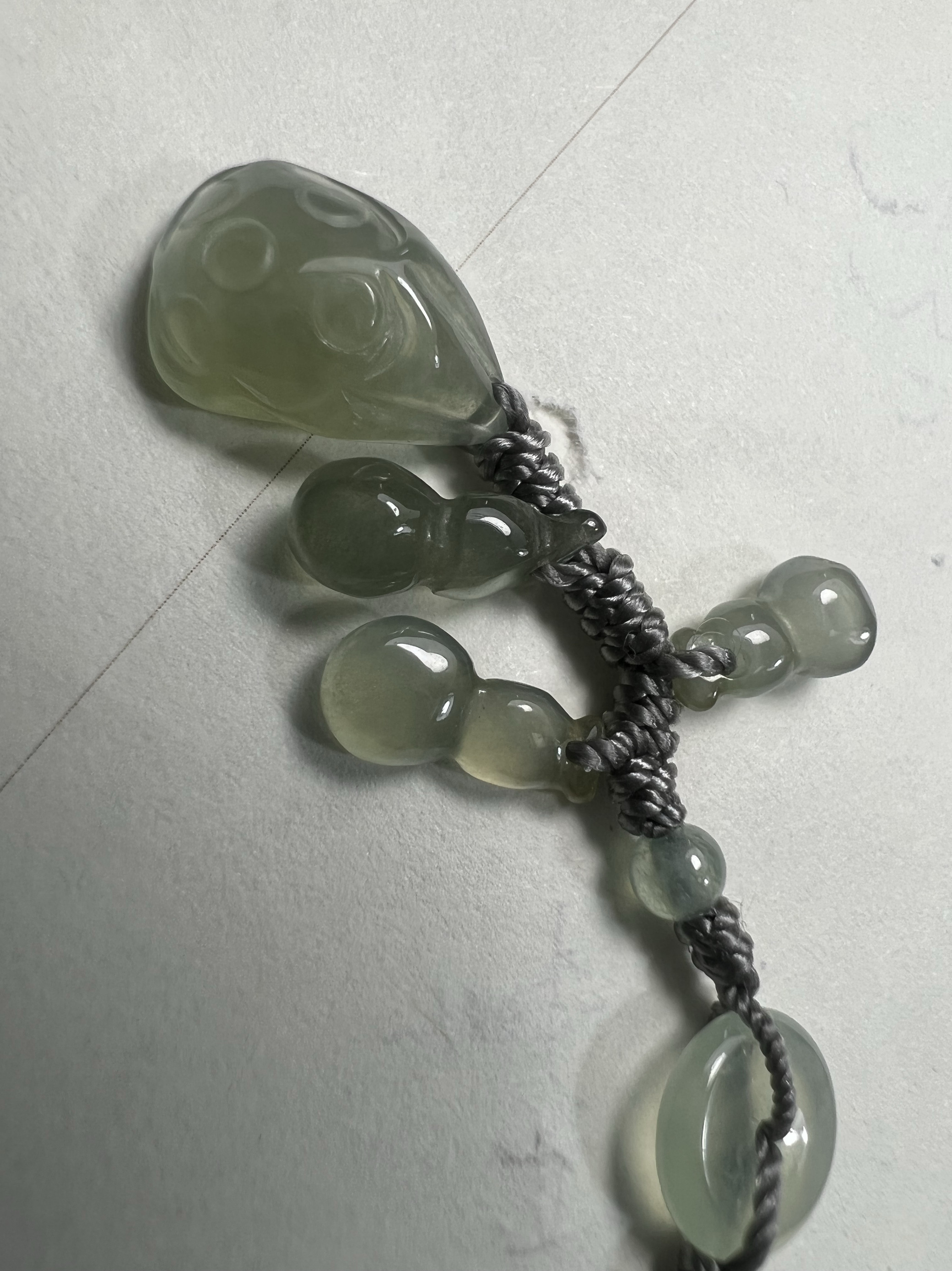 天然缅甸A货翡翠莲篷葫芦平安扣小包挂手绳手链