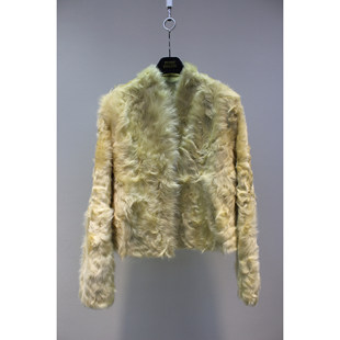 Zoehope 时尚轻柔 小湖羊皮毛一体简约小V领短款夹克皮草外套女