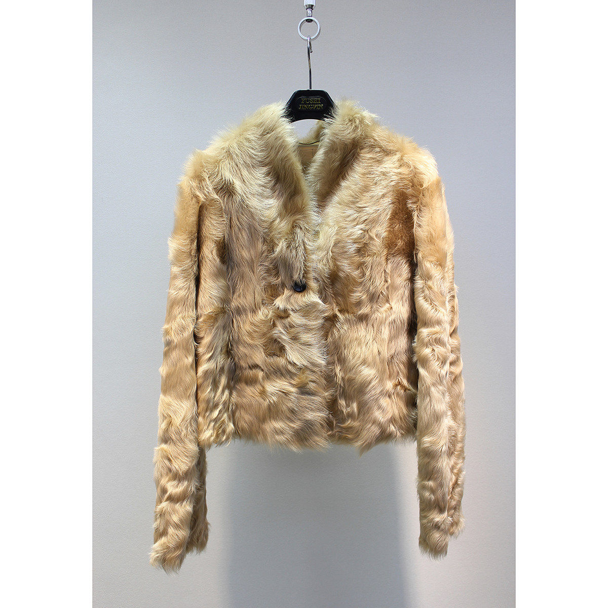 Zoehope 轻柔保暖小湖羊皮毛一体简约小V领短款夹克皮草外套女