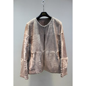 Zoehope 新款 轻柔如真丝小湖羊皮毛一体简约开衫 圆领皮草外套女