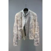 Zoehope 珍珠白轻柔小湖羊皮毛一体简约轻奢小立领短款 皮草外套女