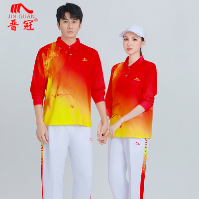 晋冠夏季短袖运动套装男女款