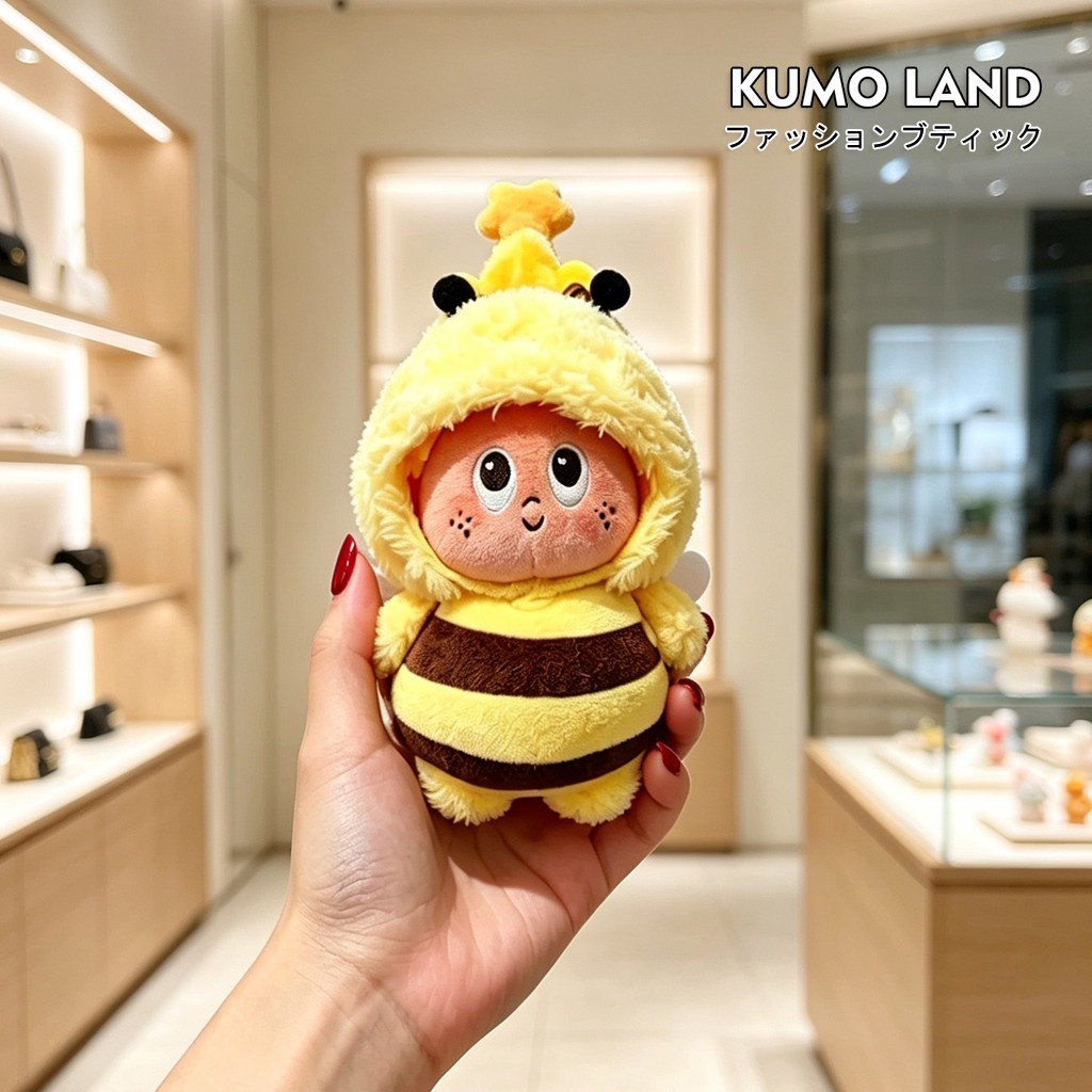 日本KUMO LAND星星人包包挂件小蜜蜂毛绒公仔书包挂饰钥匙扣代购