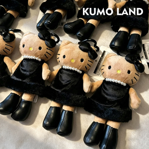 KUMO LAND大长腿kt猫包包挂饰黑皮凯蒂猫玩偶挂件kitty毛绒日本代